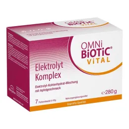 Omni Biotic Vital Electrolyte Complete obuolių miltelių maišelis, 7x40 g